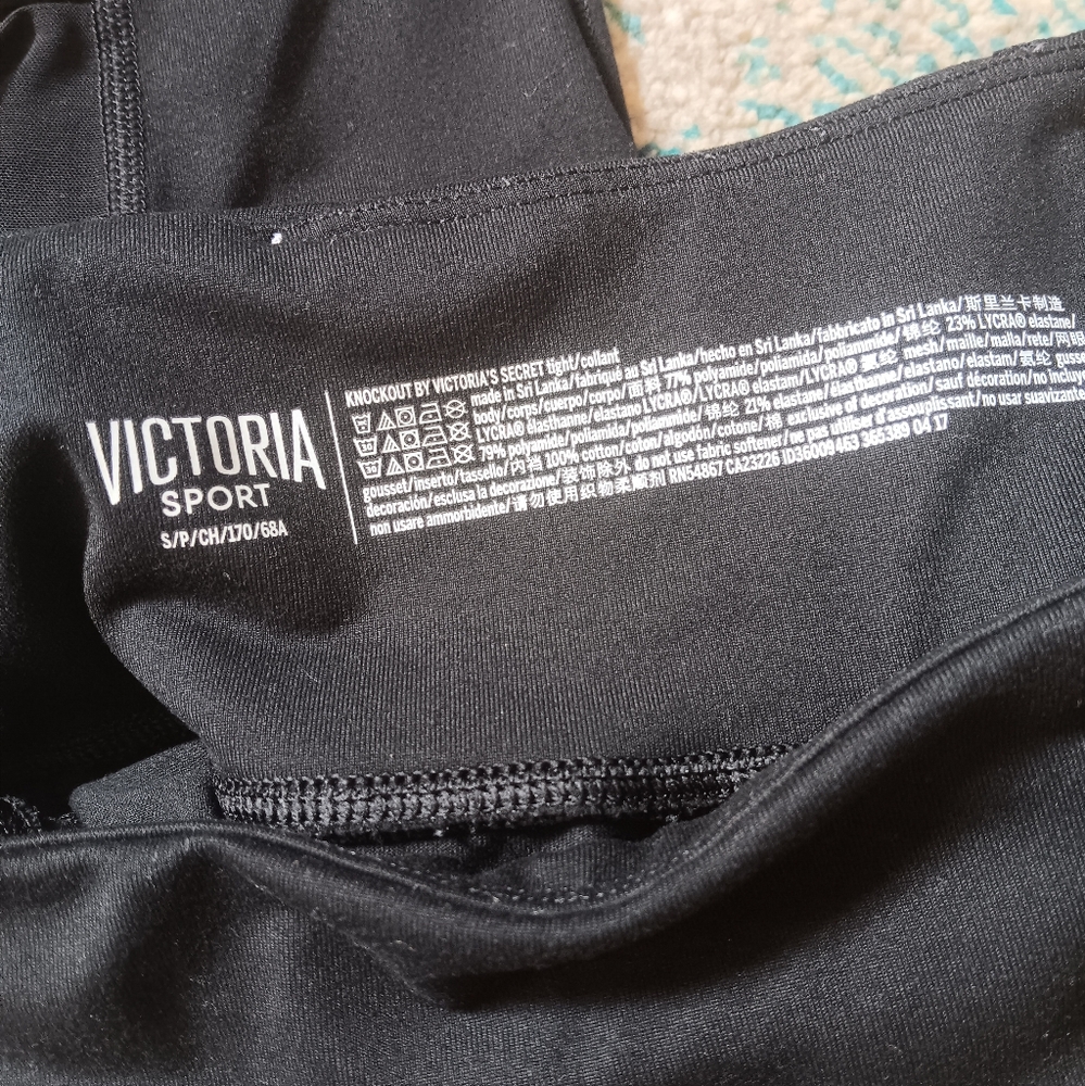*SOLD*Victoria Secret Victoria Sport Cutout Leggings Black Small - Picture 5 of 6